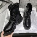 2021 Korean spring and autumn new handsome thin lace up thick soled Martin boots high top shoes women's fashion boots 