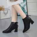 2021 fashion foreign trade small size Martin boots women's autumn and winter new single boots short barrel thick heel high top retro boots bare boots 