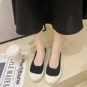 2021 summer new flat sole single shoes round head shallow mouth knitted breathable casual shoes comfortable student women's shoes wholesale 