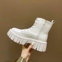 Fried Street thick soled Martin boots women's 2021 new net red versatile tooling boots solid color wind small short boots daily single boots