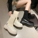 British women's boots 2021 autumn new women's boots thick soled climax socks children's boots net red wool tube single boot