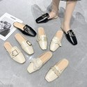 2021 spring new Korean Baotou half slippers women wear flat bottom bow lazy shoes fashion women's shoes wholesale 