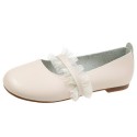 2021 spring new flat shoes round head shallow mouth pea shoes flat heel shoes with lace wholesale 