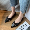 2021 spring new fairy style pointed single shoes women's shallow stitched flat shoes fashion Four Seasons Women's shoes wholesale 