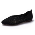 2021 autumn new Korean knitted single shoes women's pointed flat shoes shallow mouth breathable fashion women's shoes wholesale 