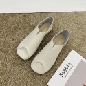 2021 autumn new Korean flat sole single shoes Square Head splicing soft surface comfortable Doudou shoes overshoot women's shoes wholesale 