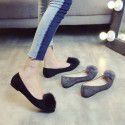 A pair of single shoes issued on behalf of women 2021 flat heel pointed suede ball Korean fashion versatile scoop shoes large 40-43 