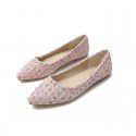 A large flat shoes net red single shoes 2021 Korean flower color matching versatile temperament Sexy Pink scoop shoes 