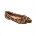 Warm single shoe women's flat 2021 new pointed low heel versatile shallow mouth fairy leopard print plush cotton scoop shoes large 