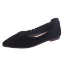 2021 spring new pointed shallow mouth flat shoes shallow mouth single shoes comfortable black comfortable work shoes leather wholesale 