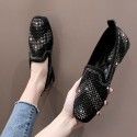 2021 spring new Korean flat sole single shoes square head over foot Doudou shoes fashion Rhinestone flat heel women's shoes wholesale 