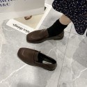 2021 autumn new college style black small leather shoes women's head flat sole shoes comfortable lazy women's shoes wholesale 