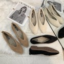 2021 autumn and winter new Korean wool shoes wear pointed shallow mouth flat bottom Plush single shoes, fashion women's shoes wholesale 