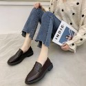 2021 autumn new British style small leather shoes student black overshoot college Lefu shoes flat bottomed women's shoes wholesale 