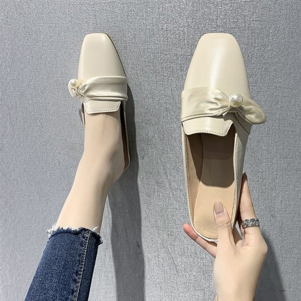 2021 spring new Korean Baotou half slippers women wear flat bottom bow lazy shoes fashion women's shoes wholesale 