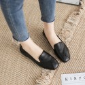 2021 spring new flat sole single shoes Square Head shallow mouth cover foot soft surface pea shoes casual and comfortable women's shoes wholesale 