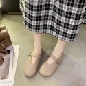 2021 summer new retro flat sole single shoes round head shallow mouth grandma shoes word buckle Mary Jane women's shoes wholesale 