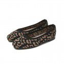 Cross border new comfortable and versatile shallow mouth flat sole single shoes fly weave leopard print simple work driving pregnant women large single shoes 