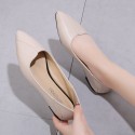 2021 summer new Korean flat shoes with pointed shallow mouth splicing single shoes wholesale of black soft soled professional women's shoes 