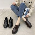 2021 autumn new British style small leather shoes student black overshoot college Lefu shoes flat bottomed women's shoes wholesale 