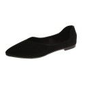 2021 spring new pointed shallow mouth single shoes women's covered flat shoes black four seasons professional work shoes wholesale 