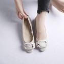 2021 spring new Korean version square head shallow mouth flat shoes Square button suede single shoes fashion Doudou women's shoes wholesale 