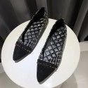 2021 spring new Korean flat sole single shoes women's pointed fashion lattice color matching light oral rivet women's shoes wholesale 