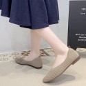 2021 autumn new Korean knitted single shoes women's pointed flat shoes shallow mouth breathable fashion women's shoes wholesale 