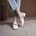 2021 autumn Muller shoes summer flat bottom wearing Baotou half slippers fairy lazy women's shoes Korean sandals 