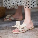 2021 summer new flat bottomed Korean version simple pearl slippers fairy style sweet low heel flowers women's slippers 