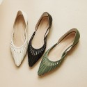 2020 summer new pointed Baotou flat sandals soft color thick heel simple fairy cowhide women's shoes 