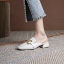 2021 autumn Muller shoes summer flat bottom wearing Baotou half slippers fairy lazy women's shoes Korean sandals 