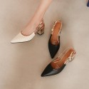 2020 thick heel pointed sandals high heel fairy bow Roman shoes summer leather women's fashion shoes 