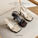 2021 summer new fairy style sweet Korean fashion high-heeled shoes open toe one-sided belt thin heel retro women's sandals 