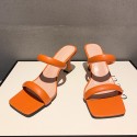 2021 new summer net red ins trendy square head sandals women wear fashionable high-heeled sandals and White Roman shoes 