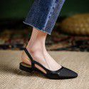 Xiaoxiang sandals women's summer flat sole 2021 spring and summer new cowhide commuting fashion color matching Baotou hollow out women's shoes 