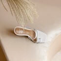 2020 summer French fashion niche design white ribbon crystal high heel fairy's flip flop 