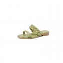 2021 new style low heel herringbone belt woven sandals net red same half slippers women's two wear summer sandals 