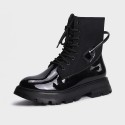 2021 winter new fashion thick heel front lace up cool Martin boots motorcycle style stitching sexy versatile fashion women's Boots 