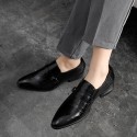 Korean men's pointed leather shoes British casual shoes Lin wanwan youth trend men's shoes wedding shoes