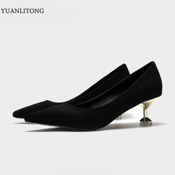 2021 spring new fashion women's Shoes Sexy thin cat heels high heels versatile casual comfortable women's single shoes shallow mouth