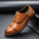 British business dress casual leather shoes men's pointed lace up versatile leather shoes cross-border large leather shoes men's one hair style