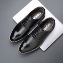 Bullock carved men's shoes pointed formal leather shoes business casual leather shoes large foreign trade leather shoes men's one hair substitute