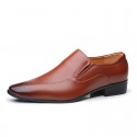 Youth retro pointed leather shoes, fashion men's shoes, carved leather shoes and men's business shoes