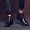 Chelsea Boots Men's English short boots Korean version versatile leather boots leather high top leather shoes Vintage Martin boots