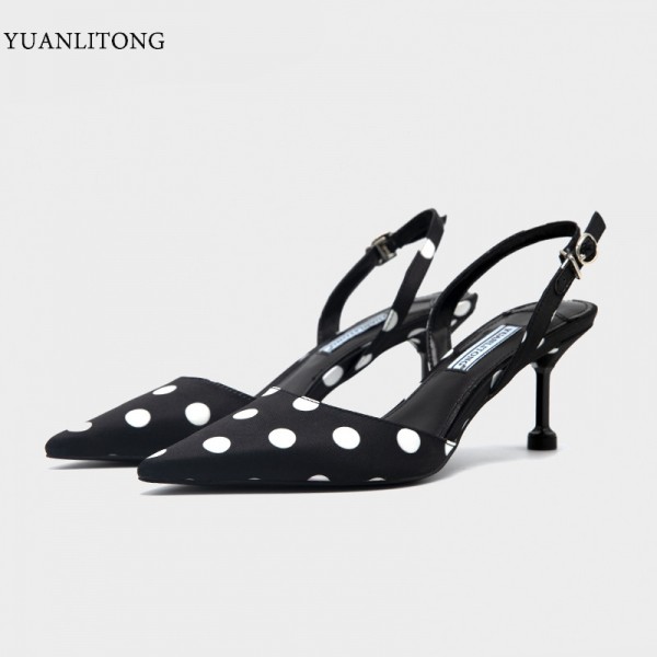 2021 spring and summer pointed sandals women's back empty thin heels high heels women's shoes fashion single shoes yuanlitong Original Generation