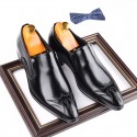 New British and European version of pointed toe overshoot men's business dress leather shoes fashion men's shoes