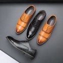 British business dress casual leather shoes men's pointed lace up versatile leather shoes cross-border large leather shoes men's one hair style
