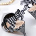 2021 summer new style small pointed lattice fashion high-heeled sandals bow women's sandals versatile almond shoes women's sandals 