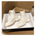 2021 autumn and winter new British style solid color Korean leather boots fashion British fashion Martin boots women's boots wholesale